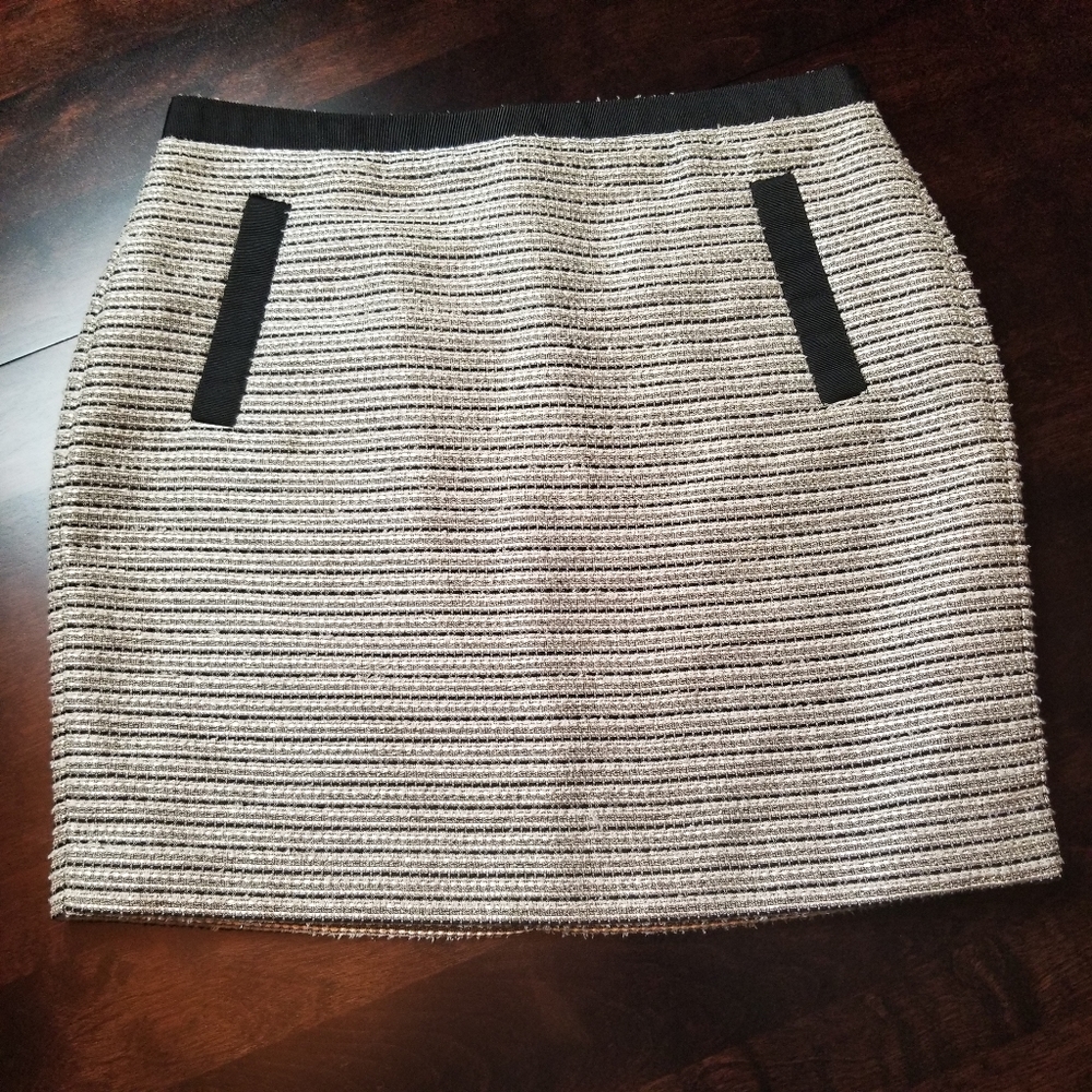 Silver & BlackTweed Pencil Skirt, Sz8